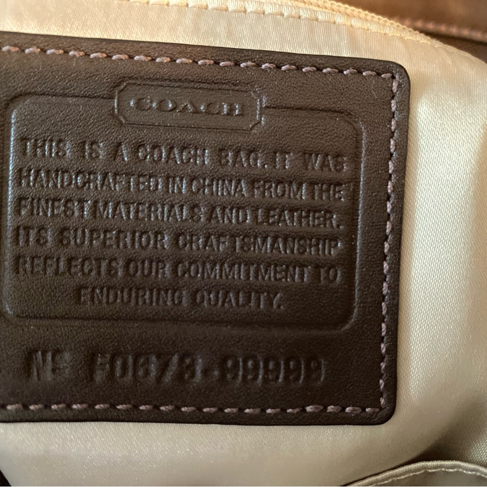 Coach Kristin Large Brown Suede Shoulder Bag - Picture 9 of 11